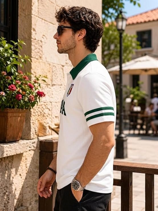 ColorChakra Cotton Polo Tshirt for Mens Printed Collar T Shirt for man Stylish Regular fit Premium - Image 4