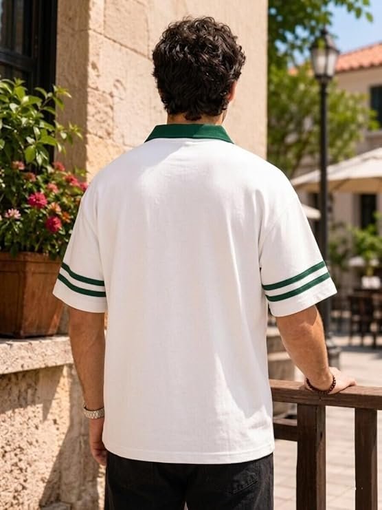 ColorChakra Cotton Polo Tshirt for Mens Printed Collar T Shirt for man Stylish Regular fit Premium - Image 3